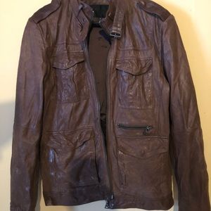 Brown leather jacket